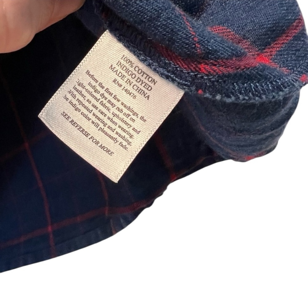 Faherty Saylor Plaid Off the Shoulder Top, Size Medium - Picture 4 of 5